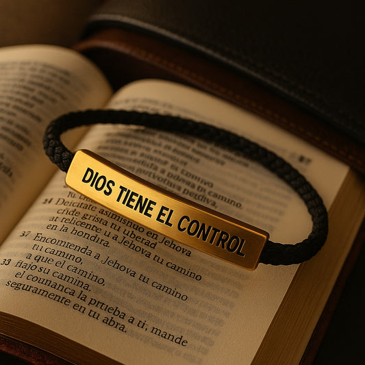 Pulsera de Fé y Esperanza "Dios Tiene el Control" | Acabada en Oro
