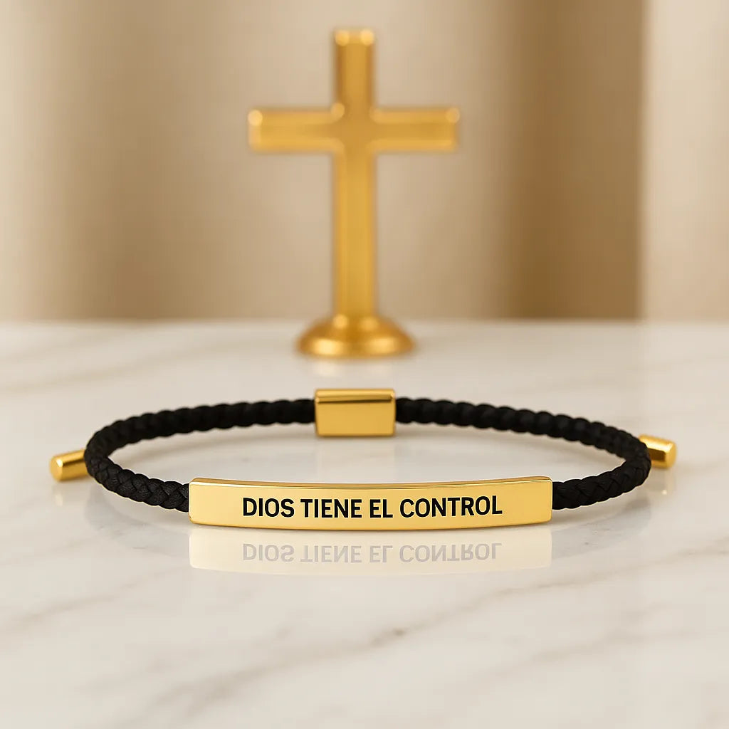 Pulsera de Fé y Esperanza "Dios Tiene el Control" | Acabada en Oro