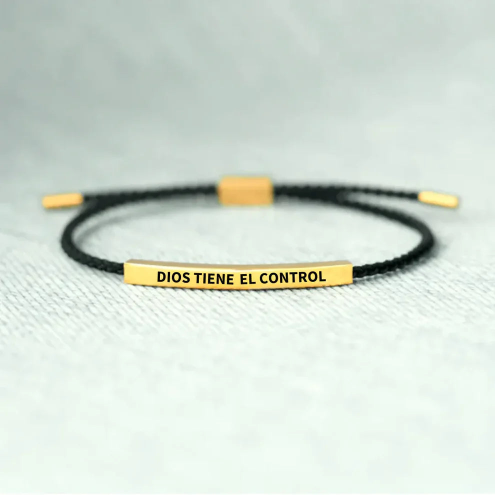 Pulsera de Fé y Esperanza "Dios Tiene el Control" | Acabada en Oro
