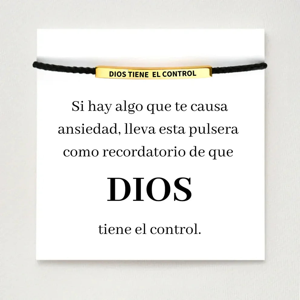 Pulsera de Fé y Esperanza "Dios Tiene el Control" | Acabada en Oro
