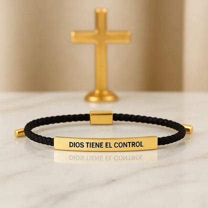 Pulsera de Fé y Esperanza "Dios Tiene el Control" | Acabada en Oro